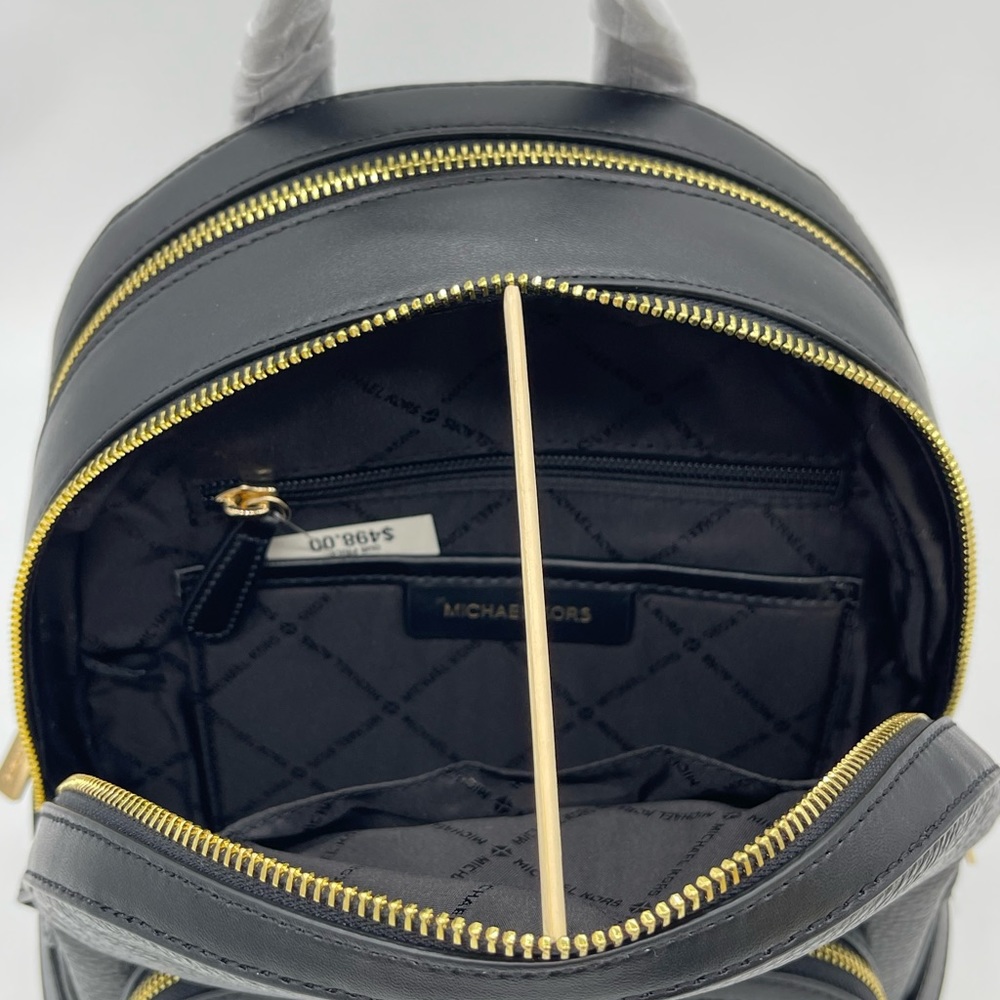 Michael Kors Jaycee Medium Pebbled Leather Backpack Black - Picture 8 of 12